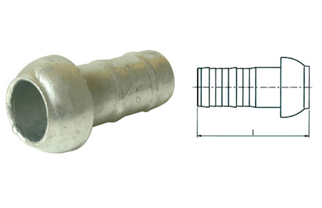 Cardan male coupling with crimped hose shank I  galvanised