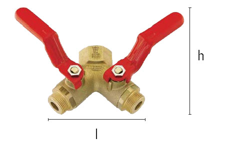 Double ball valves for compressed air