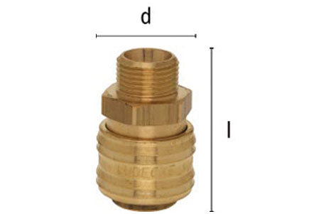 Standard-Schnellschlusskupplung DN 7,2 mit Außengewinde, zylindrisch