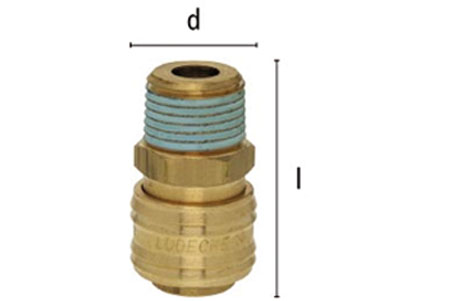 Standard quick connect coupling DN 7,2 with male thread, tapered