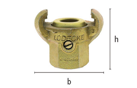Claw female thread coupling with brass seal
