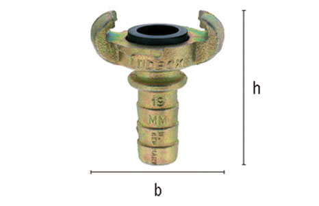 Claw hose coupling with safety band