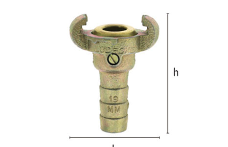 Claw hose coupling with brass seal